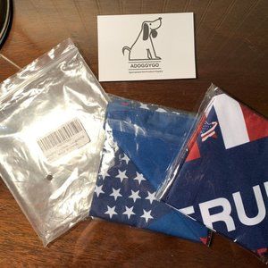 ADOGGYGO Set/2 TRUMP Doggie Bandanas Red White Blue Kerchief -  NIP